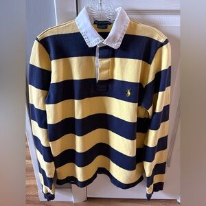 Ralph Lauren Yellow and Navy Cotton Top